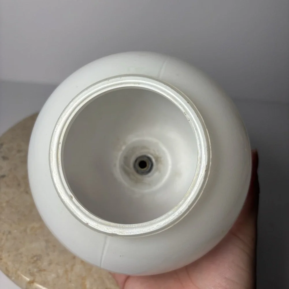 Vintage White Dome Ceiling Light Lamp Fixture Ball‎ Shade Brass Retro Country